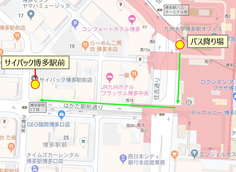 サイバック博多駅前の地図