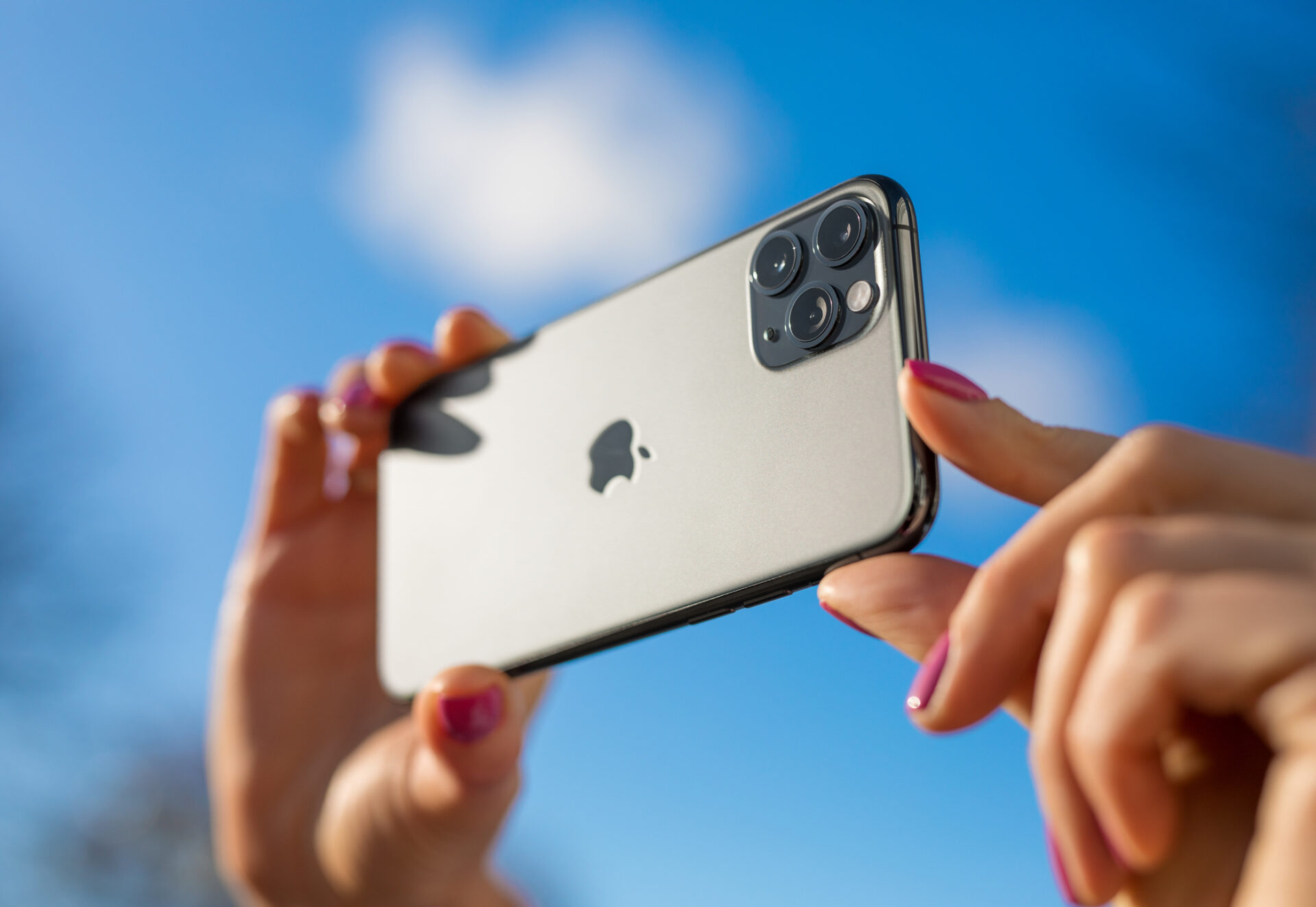 Apple iPhone 11 Pro mobile phone with triple-lens camera