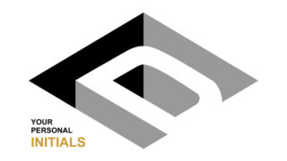 Isometric letter D. Template for creating emblems, monograms. Black and white . 3D art symbol. Vector